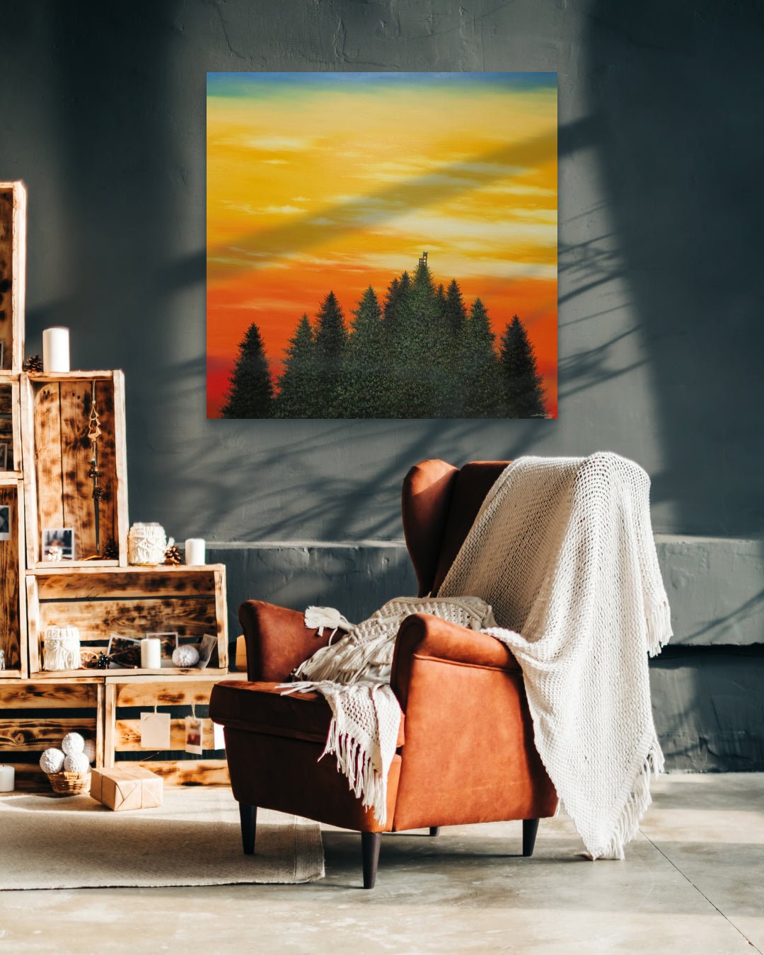 korean art, Wooden Chair - DOKHBI ARTWORKS Min Yul Painting ARTWORKS dokkaebi dokebi k - art Korean contemporary landscape painting Wooden Chair by Min Yul, interior wall art decor DOKHBI