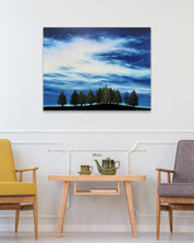 korean art, Wooden Chair - DOKHBI ARTWORKS Min Yul Painting ARTWORKS dokkaebi dokebi k - art Wooden Chair size reference 91x116.8cm - original Korean landscape painting by Min Yul DOKHBI
