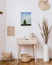 korean art, Wooden Chair - DOKHBI $1000 ARTWORKS Min Yul ARTWORKS dokkaebi dokebi k - art Wooden Chair by Min Yul displayed in modern living room, original Korean landscape painting 2025 DOKHBI